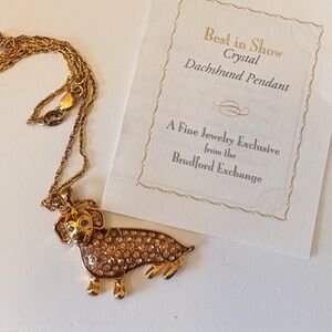 The Bradford Exchange Gold Crystal Dachshund Necklace